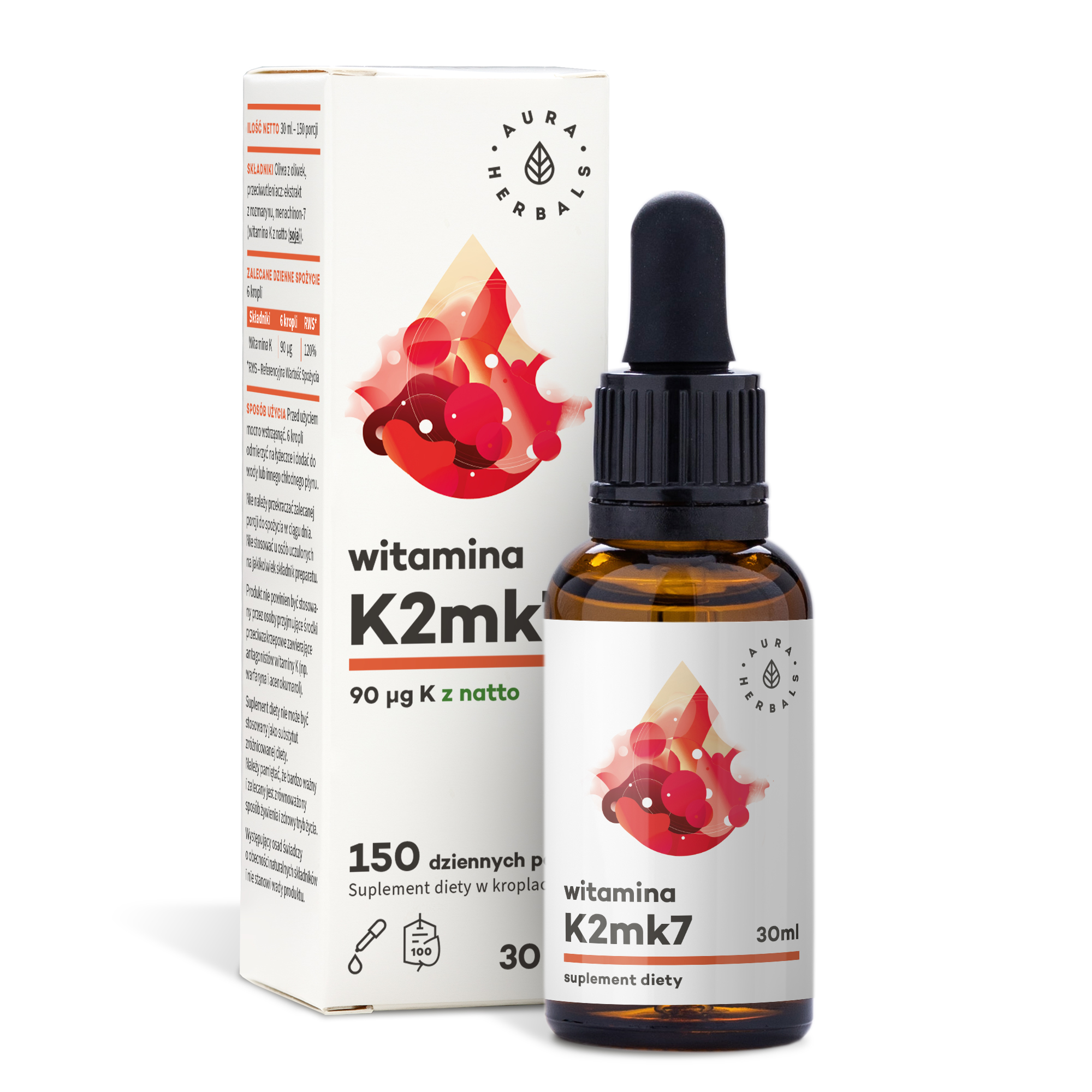 Aura Herbals Witamina K2MK7 krople 30 ml zdjęcie