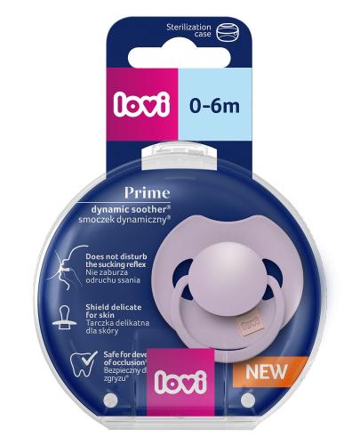 Canpol Lovi Prime Smoczek dynamiczny silikonowy Violet 34/421 0-6 miesięcy, 1 sztuka zdjęcie