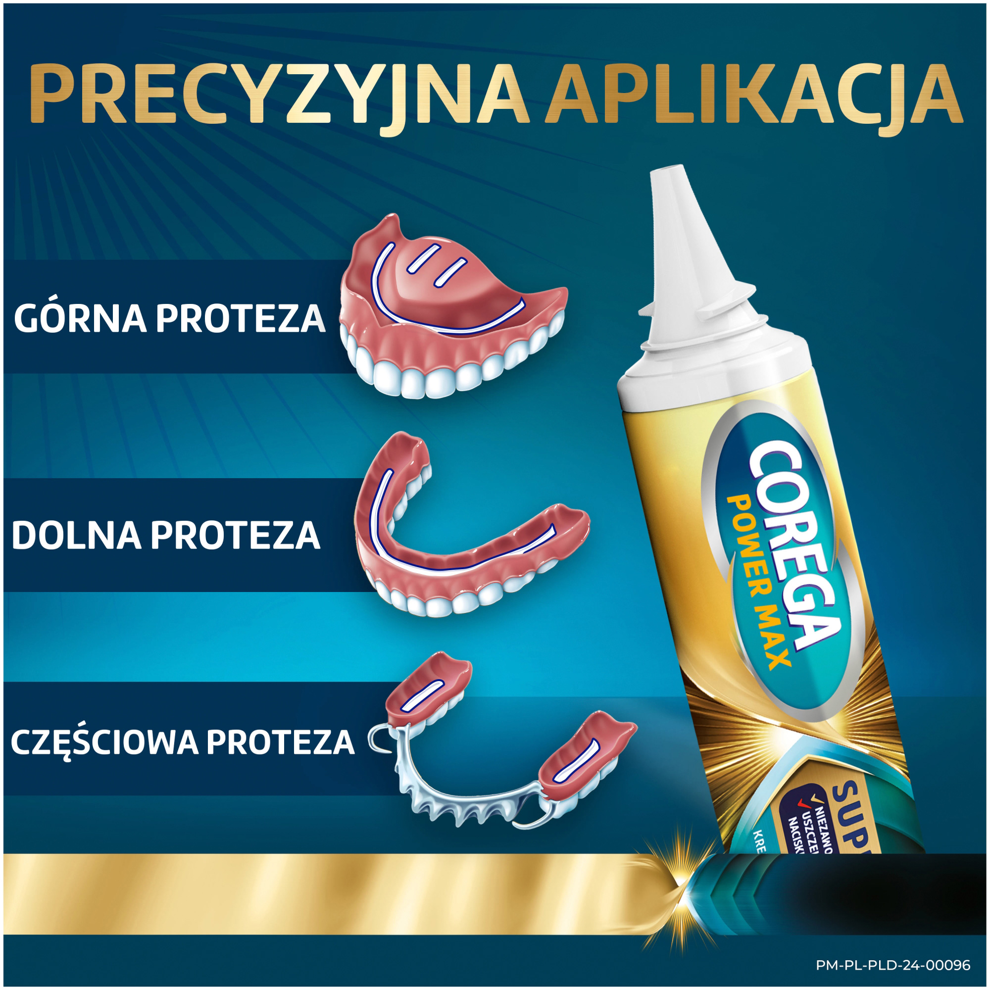 Corega Power Max Supreme All-In 1, krem mocujący do protez zębowych, 40 g