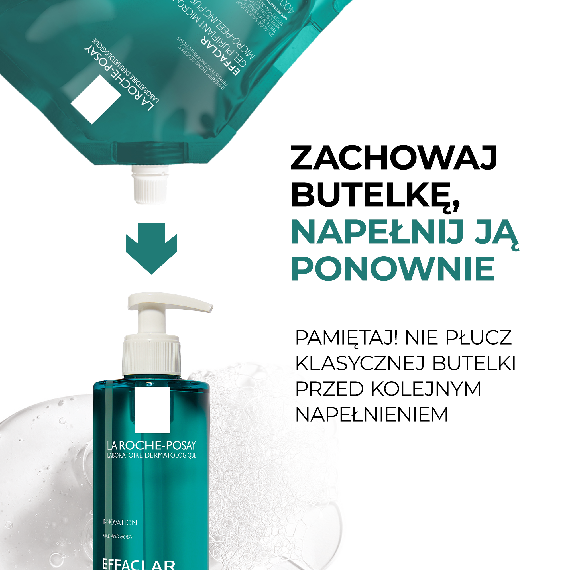 La Roche-Posay Effaclar Micro-Peeling, żel, refill, 400 ml