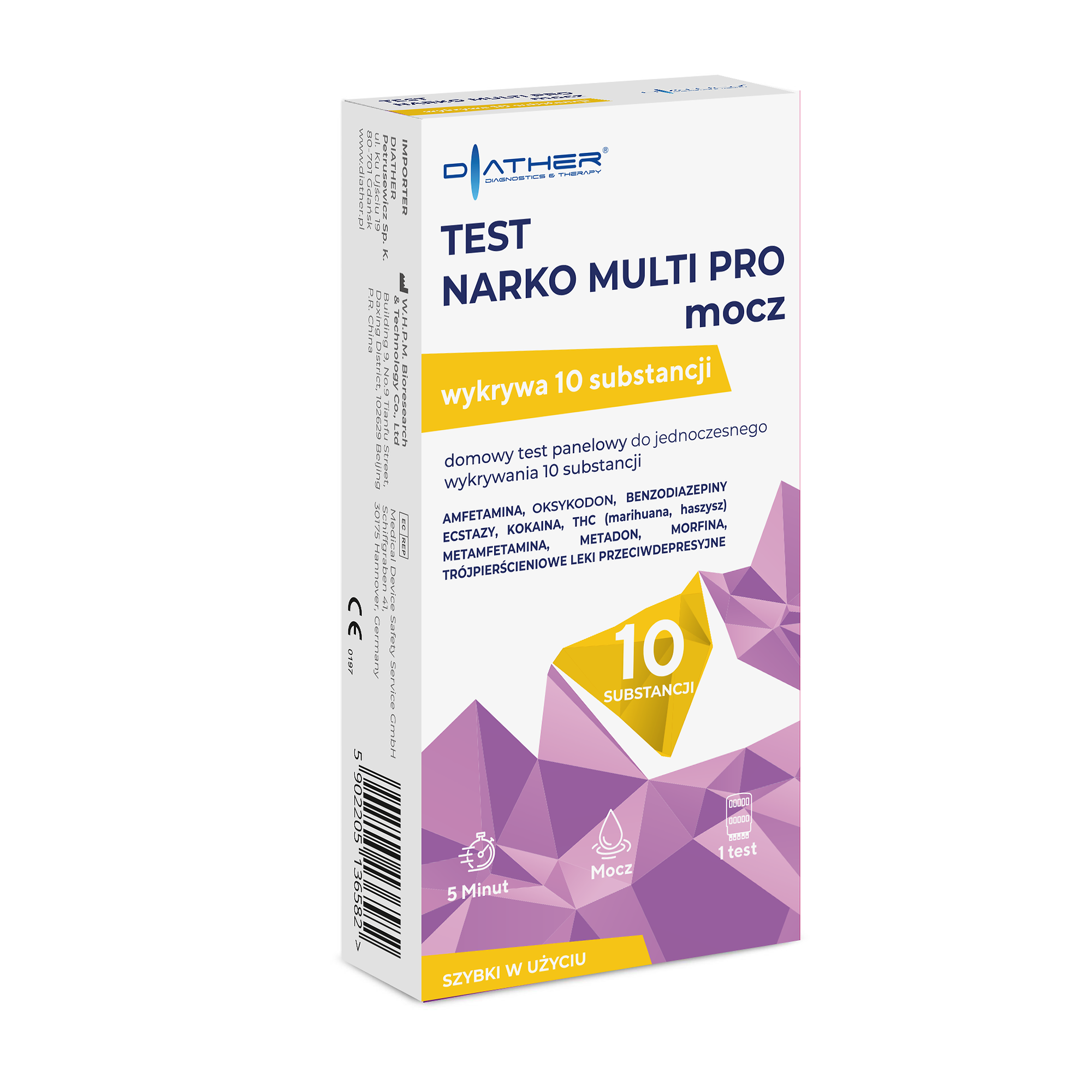 Diather, Test narko multi pro mocz, 1 sztuka