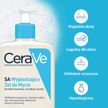 CeraVe SA, wygładzający żel do mycia skóry szorstkiej i suchej, 473 ml
