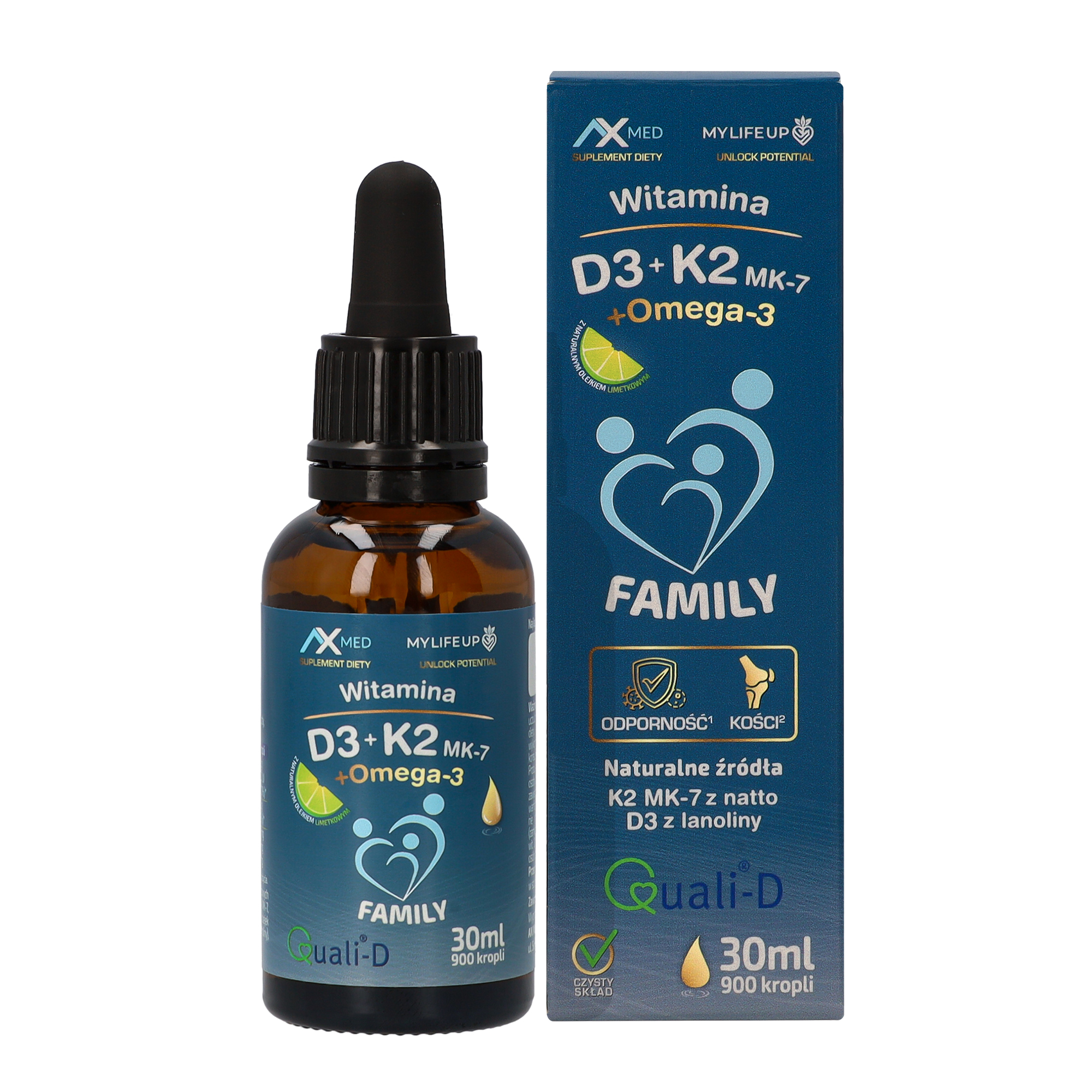 Ax Med D+K Omega 3 Krople, 30 ml zdjęcie