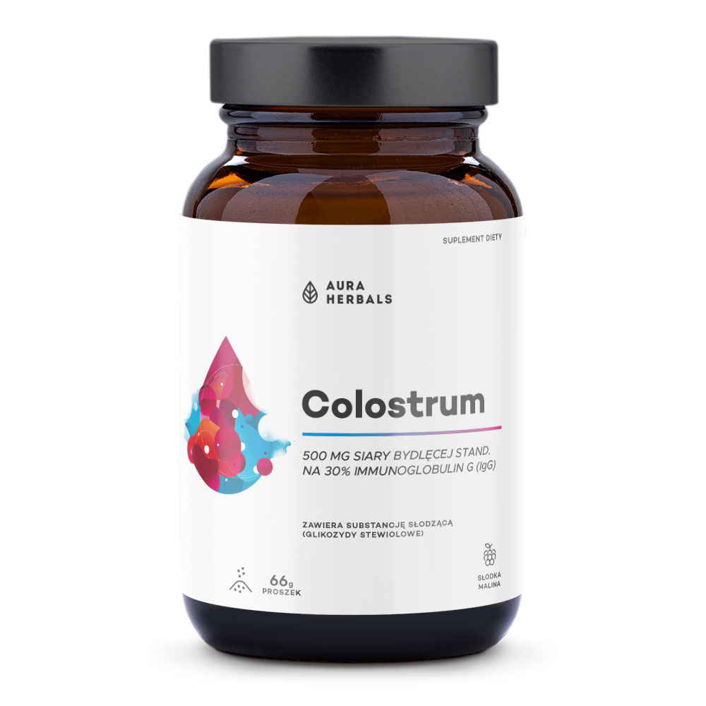 Colostrum 500 mg, proszek, słodka malina, 66 g zdjęcie