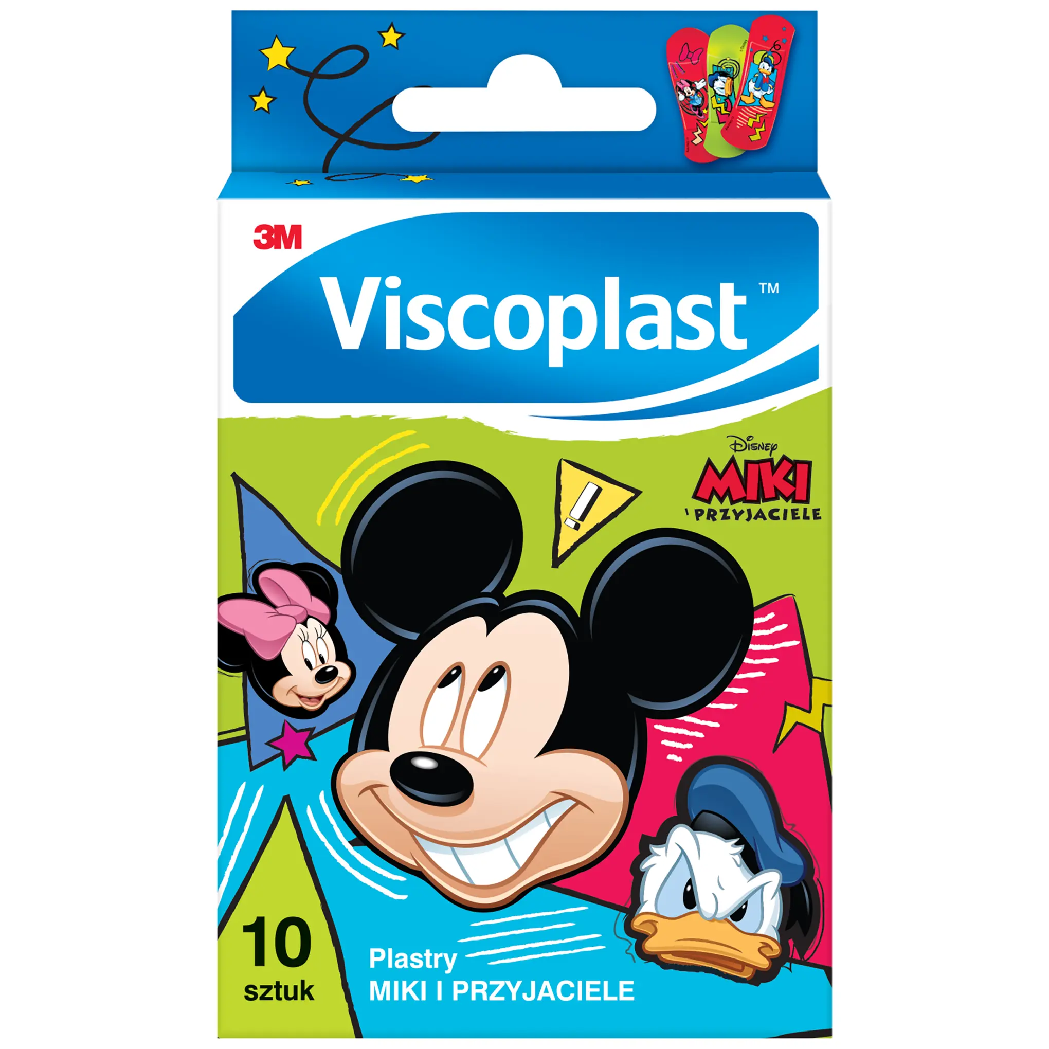VISCOPLAST MIKI I PRZYJACIELE Plastry z opatrunkiem, 10 sztuk zdjęcie