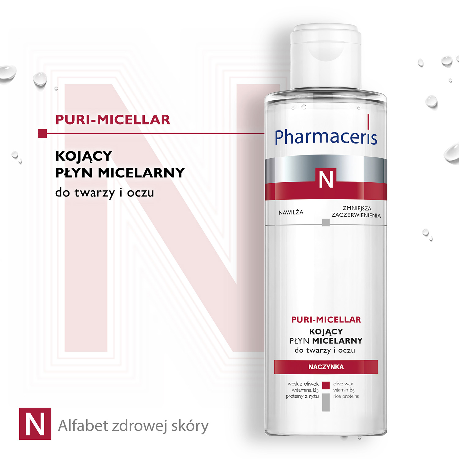 PHARMACERIS N PURI-MICELLAR Płyn micelarny do delikatnego oczyszczania i demakijażu twarzy i oczu, 200 ml