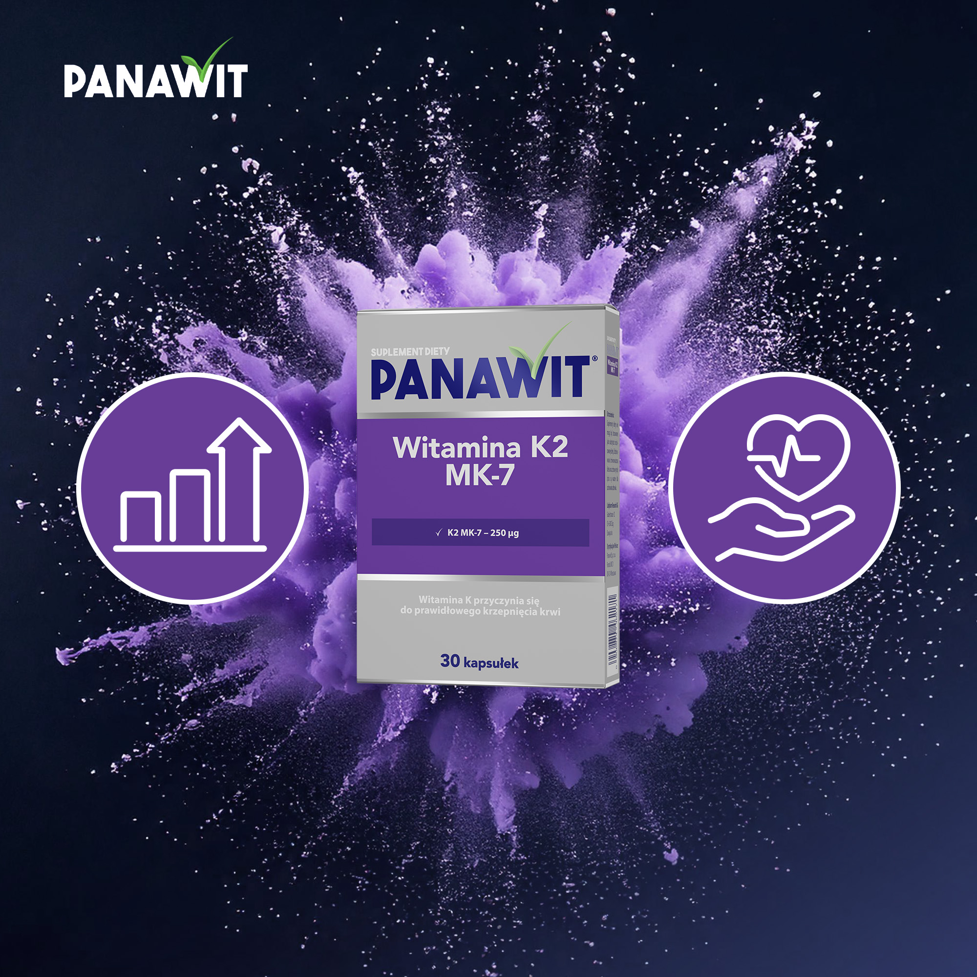 Panawit Witamina K2 MK-7, kapsułki, 30 sztuk