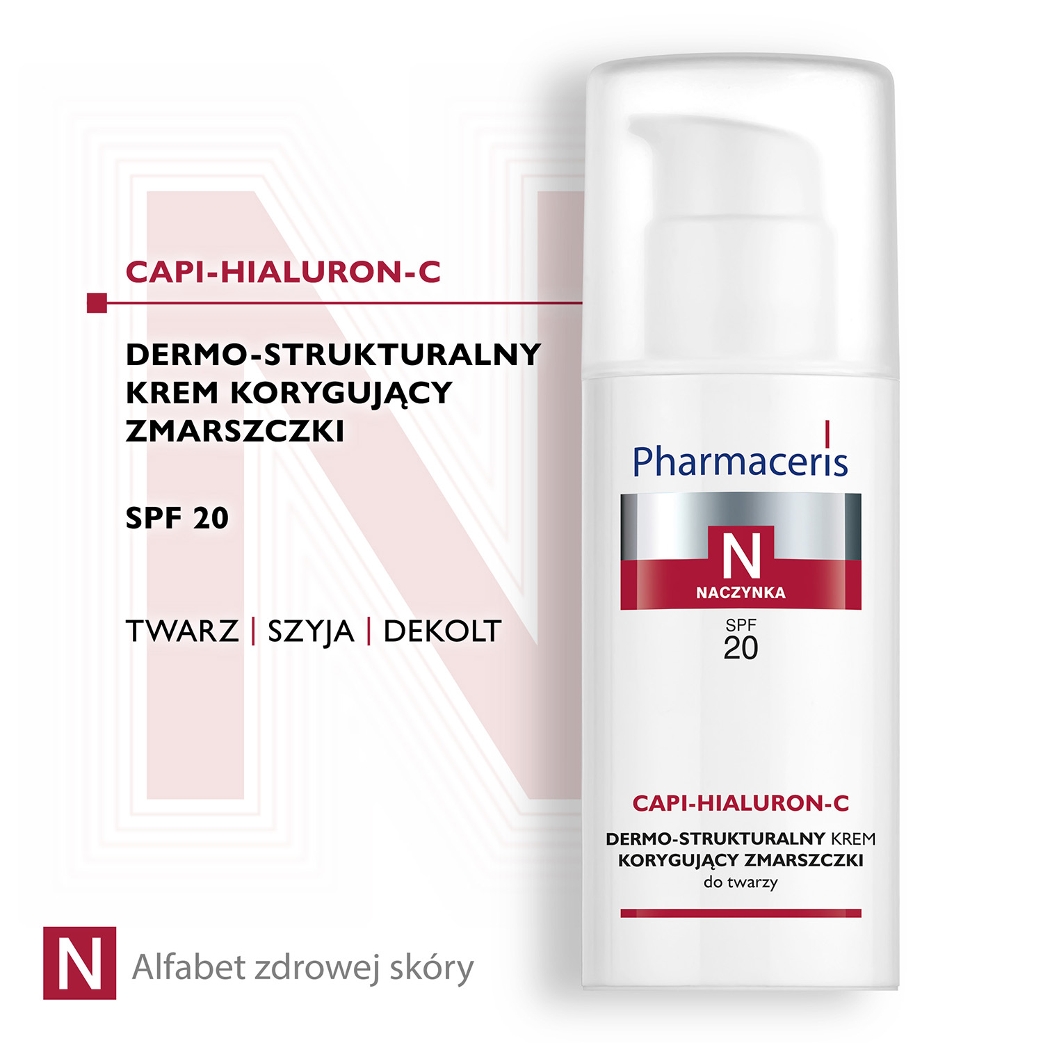 Pharmaceris N Capi-Hialuron-C, dermo-strukturalny krem korygujący zmarszczki, SPF 20, 50 ml