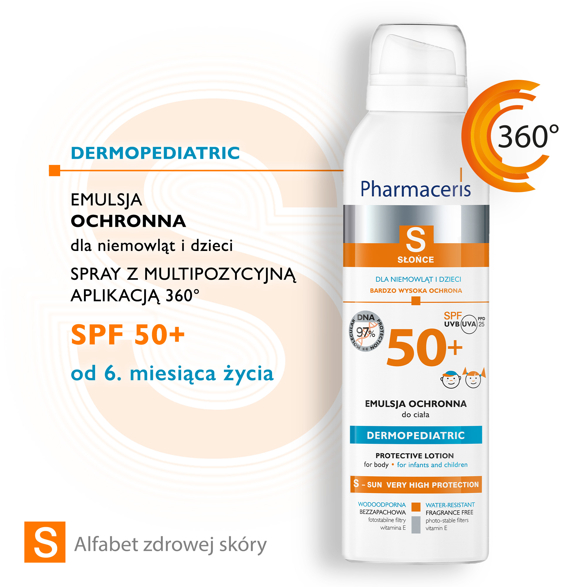 Pharmaceris S Emulsja ochronna dla niemowląt i dzieci SPF50+ spray, 150 ml