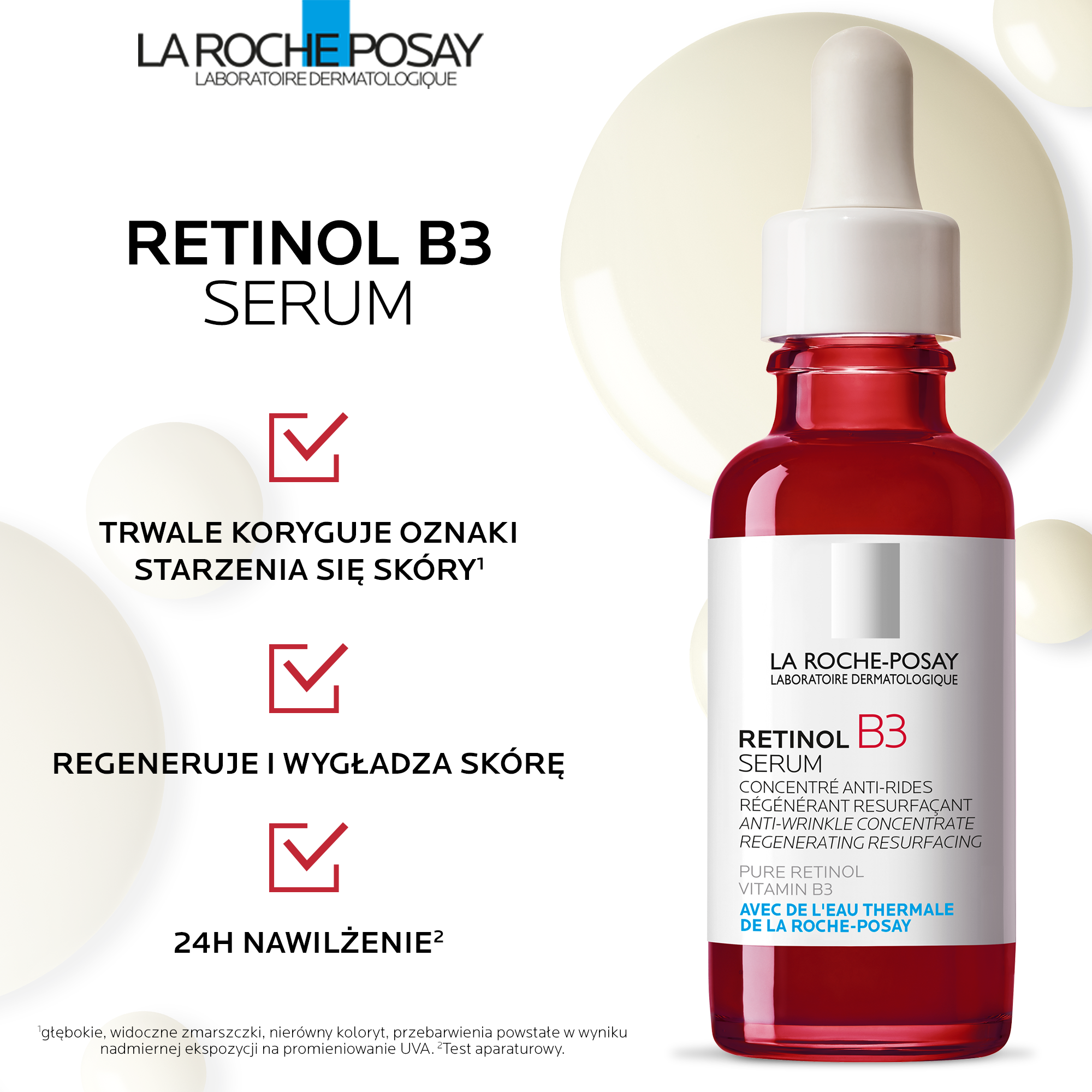 La Roche-Posay Retinol B3 Serum przeciwzmarszczkowe z retinolem i witaminą B3, dla skóry wrażliwej, 30 ml