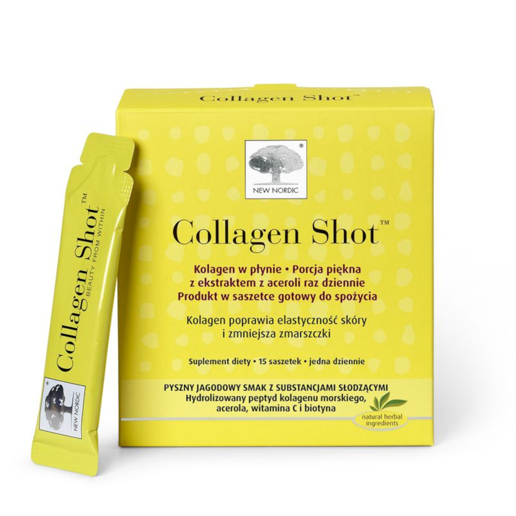 New Nordic Healthbrands Collagen Shot, saszetki, 15 sztuk zdjęcie