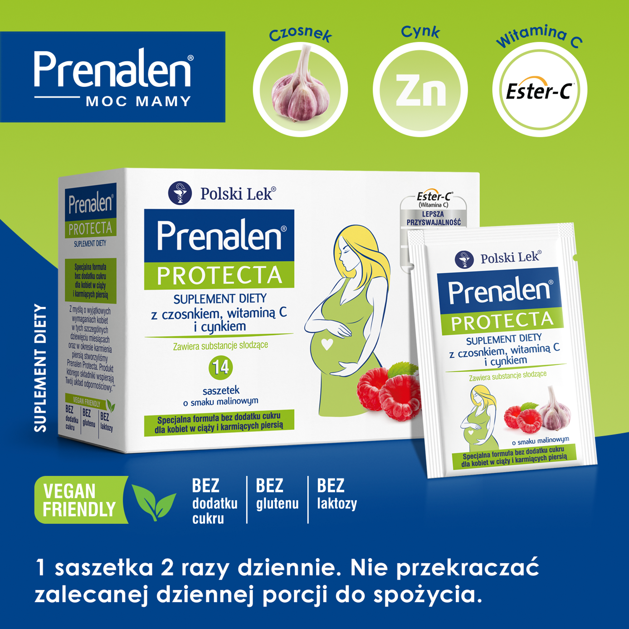 Prenalen dla kobiet w ciąży i karmiących piersią, saszetki, 14 sztuk