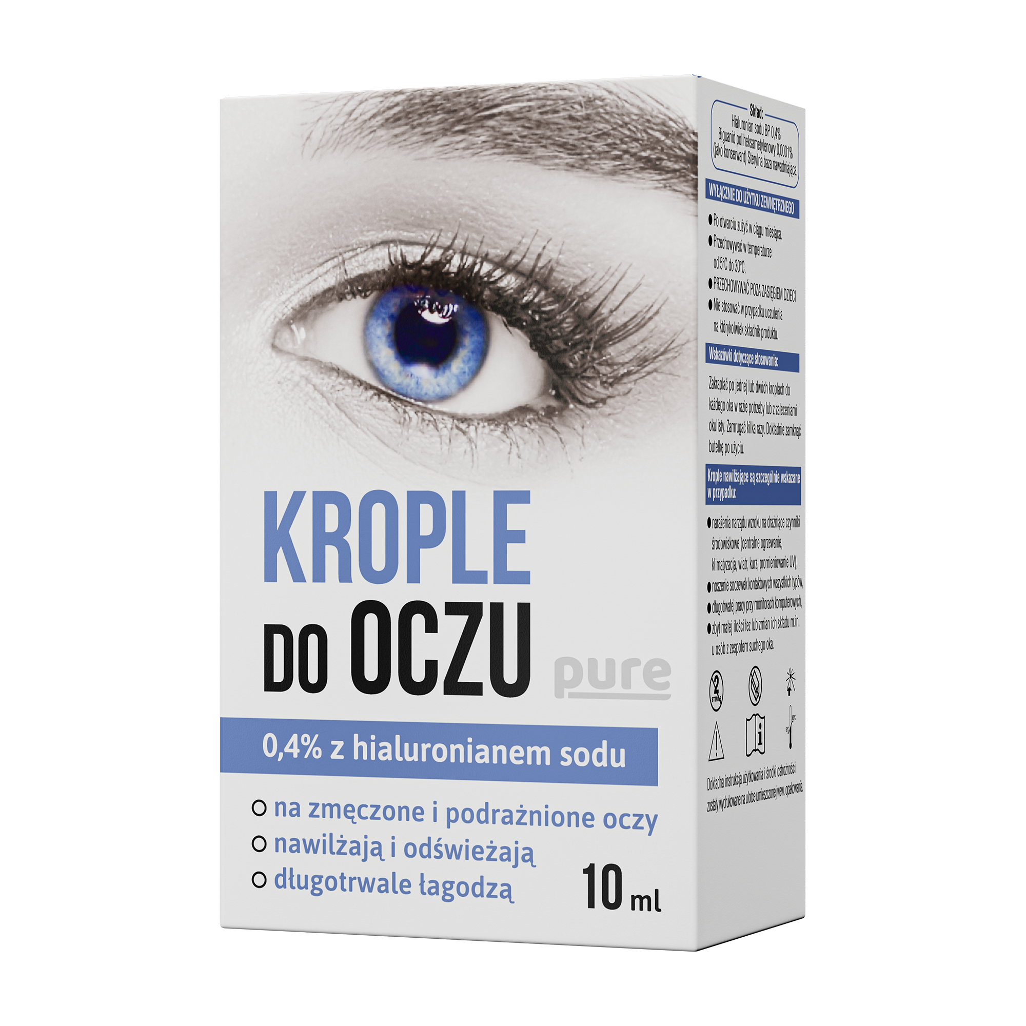 Krople do oczu pure 0,4% z hialuronianem sodu, 10 ml