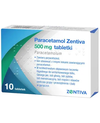 Paracetamol Zentiva 500 mg, 10 tabletek zdjęcie