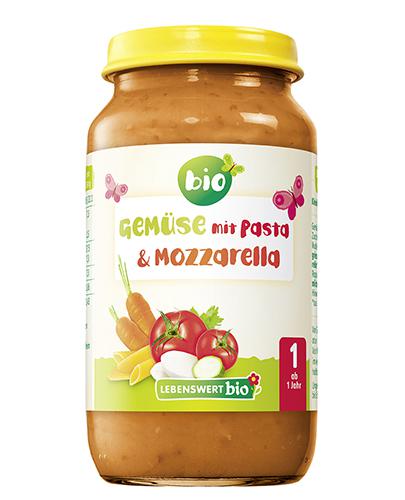 Lebenswert Danie dla dzieci warzywa z makaronem i mozzarellą od 1 roku - 250g zdjęcie