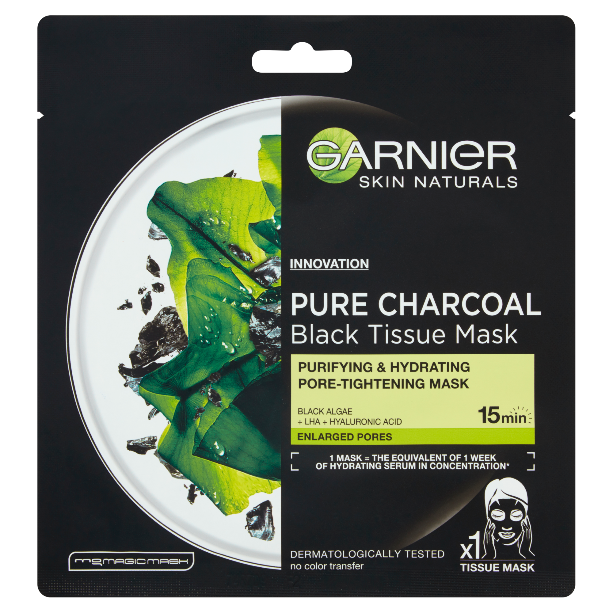 Garnier Skin Naturals Oczyszczająca maska na tkaninie z węglem - 1 szt. - cena, opinie, właściwości  zdjęcie