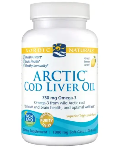 Nordic Naturals Arctic Cod Liver Oil Lemon, 90 kapsułek zdjęcie