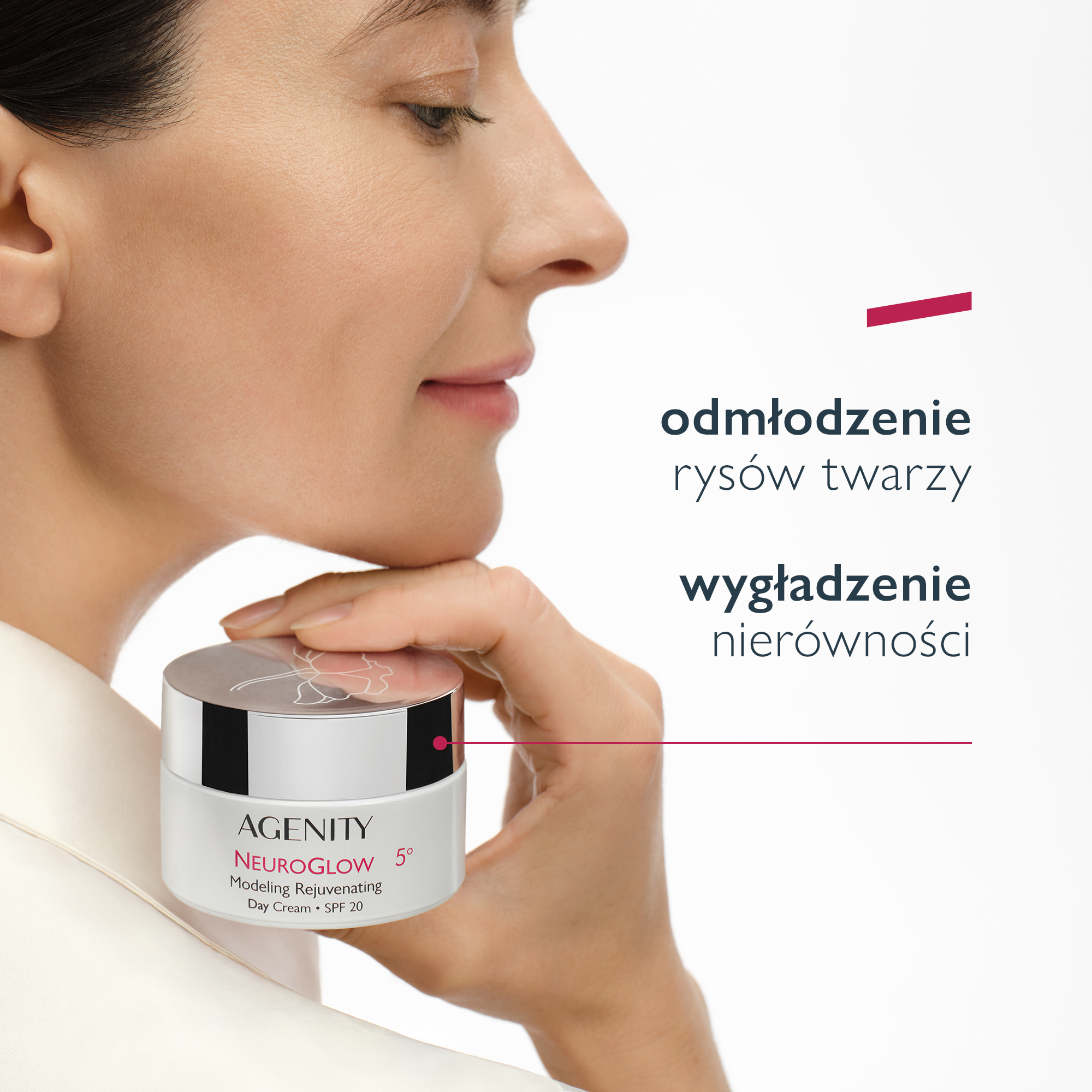 Agenity Neuroglow 5°, Krem modelujący odmładzający na dzień SPF 20, 50 ml