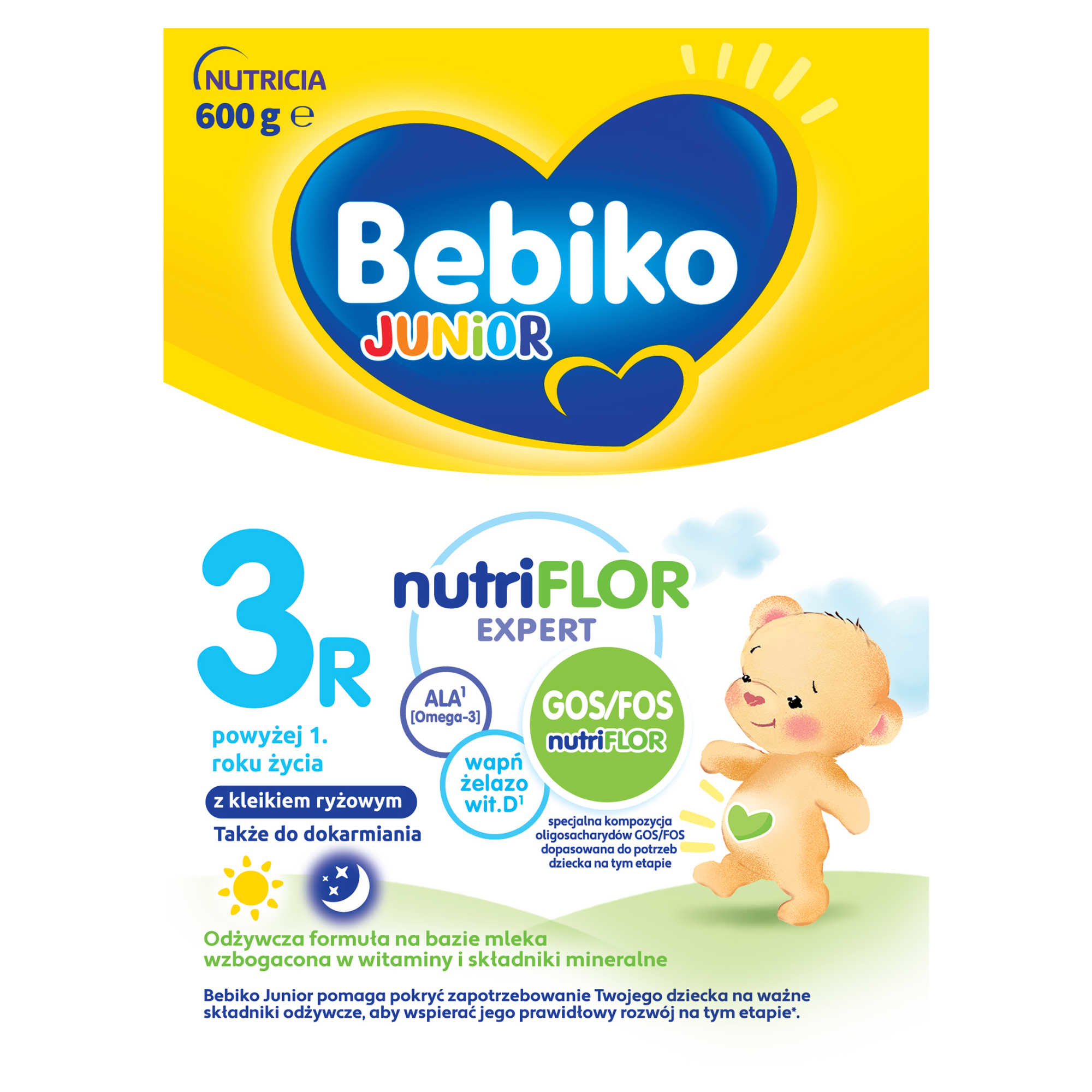 Bebiko 3R Junior mleko w proszku z kleikiem ryżowym dla dzieci po 1 roku życia 600 g zdjęcie