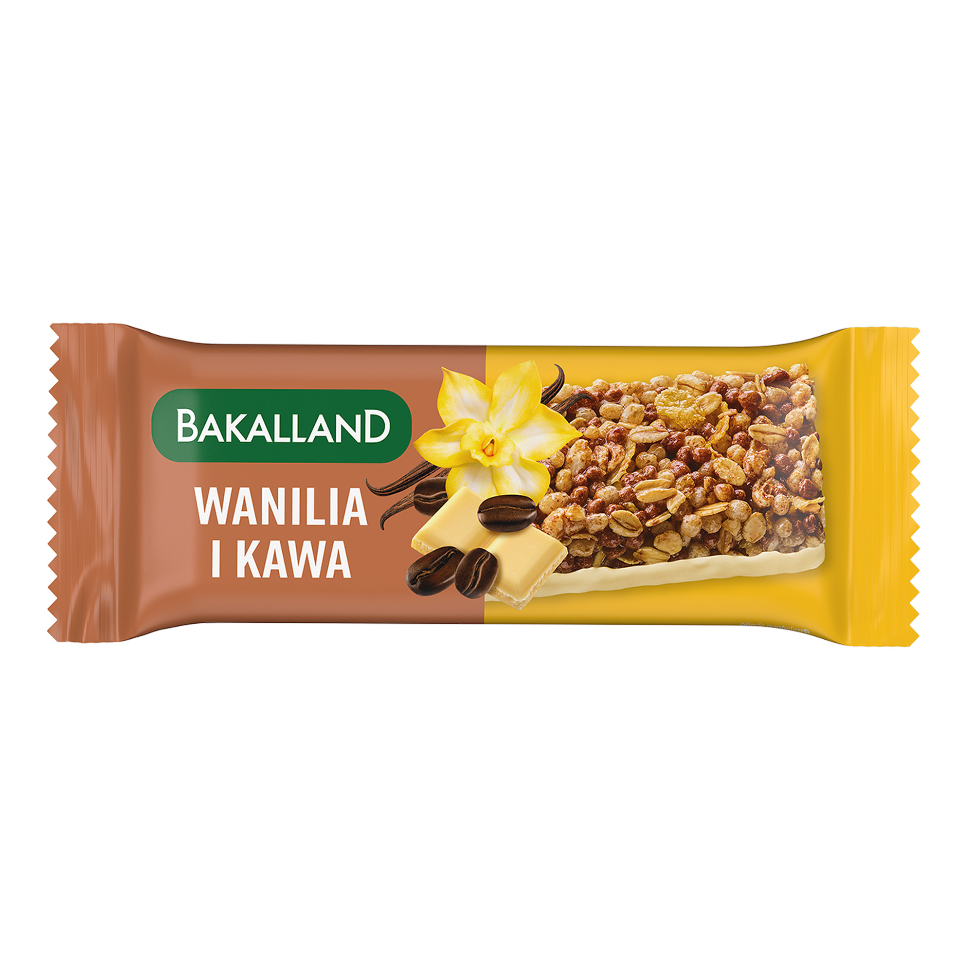 Bakalland BA! Baton zbożowy Wanilia i kawa DETOKS, 38 g zdjęcie