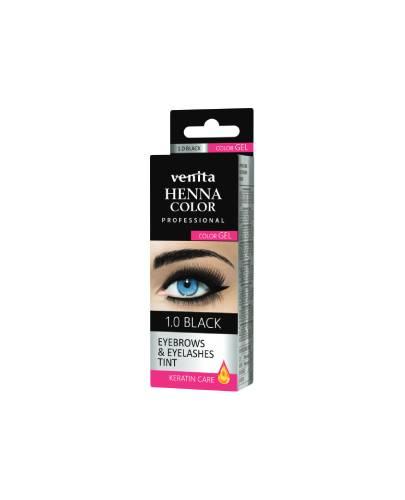 Venita Henna Color, henna do brwi i rzęs w żelu, 1.0 Black, 15 g zdjęcie