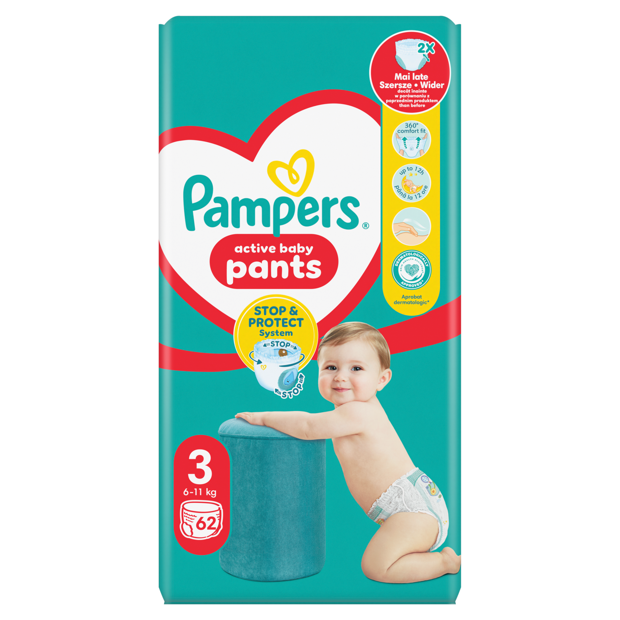 Pampers Pants Pieluchomajtki rozmiar 3, 6-11 kg, 62 szt., cena, opinie, stosowanie zdjęcie