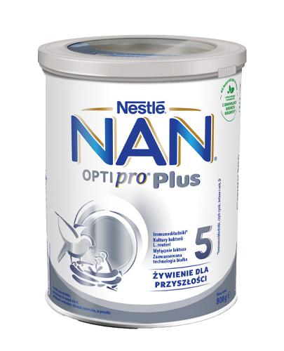 Nestle Nan OptiPro Plus 5 Produkt na bazie mleka dla małych dzieci po 2,5 roku życia, 800 g, cena, opinie, właściwości  zdjęcie