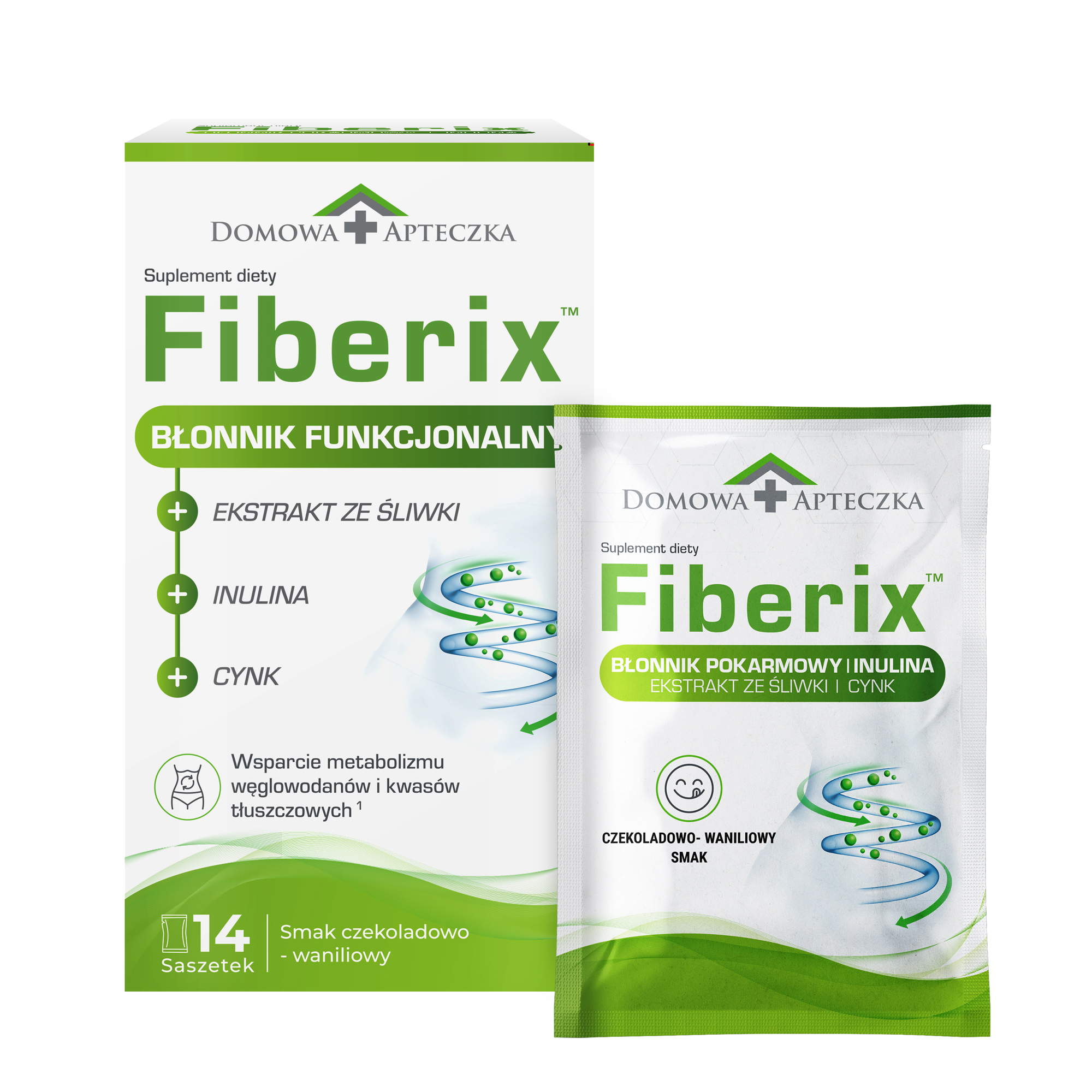 Domowa Apteczka, Fiberix, Błonnik funkcjonalny, saszetki, 14 sztuk zdjęcie