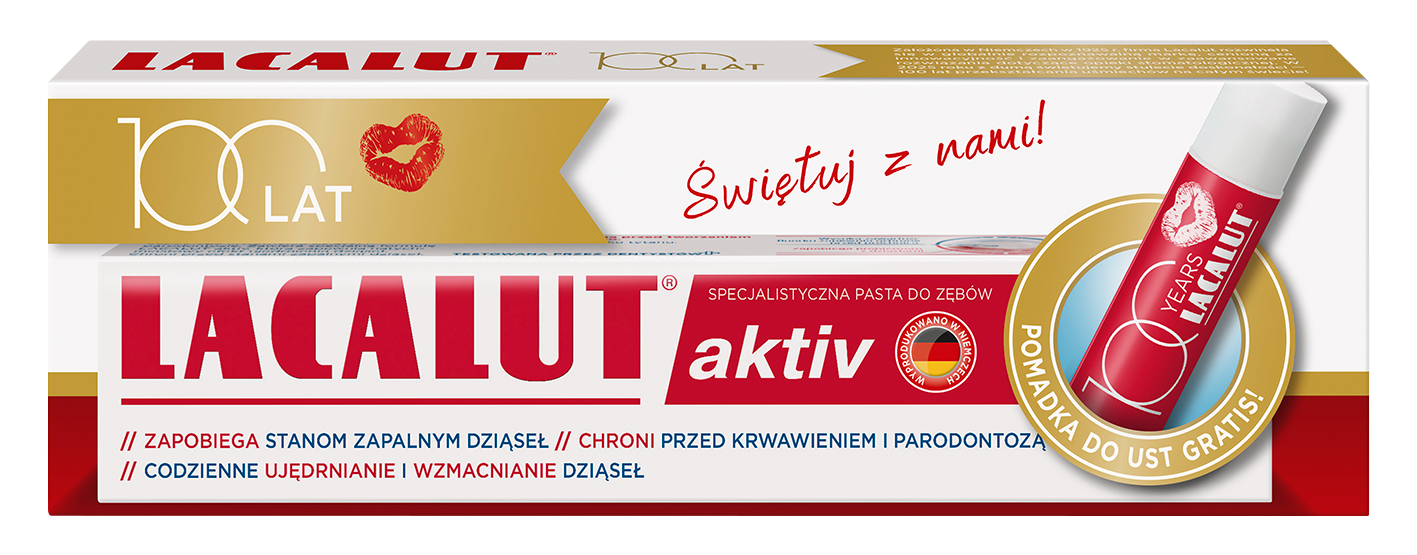 Lacalut Activ, pasta do zębów, 75 ml + pomadka do ust, 4,8 g zdjęcie