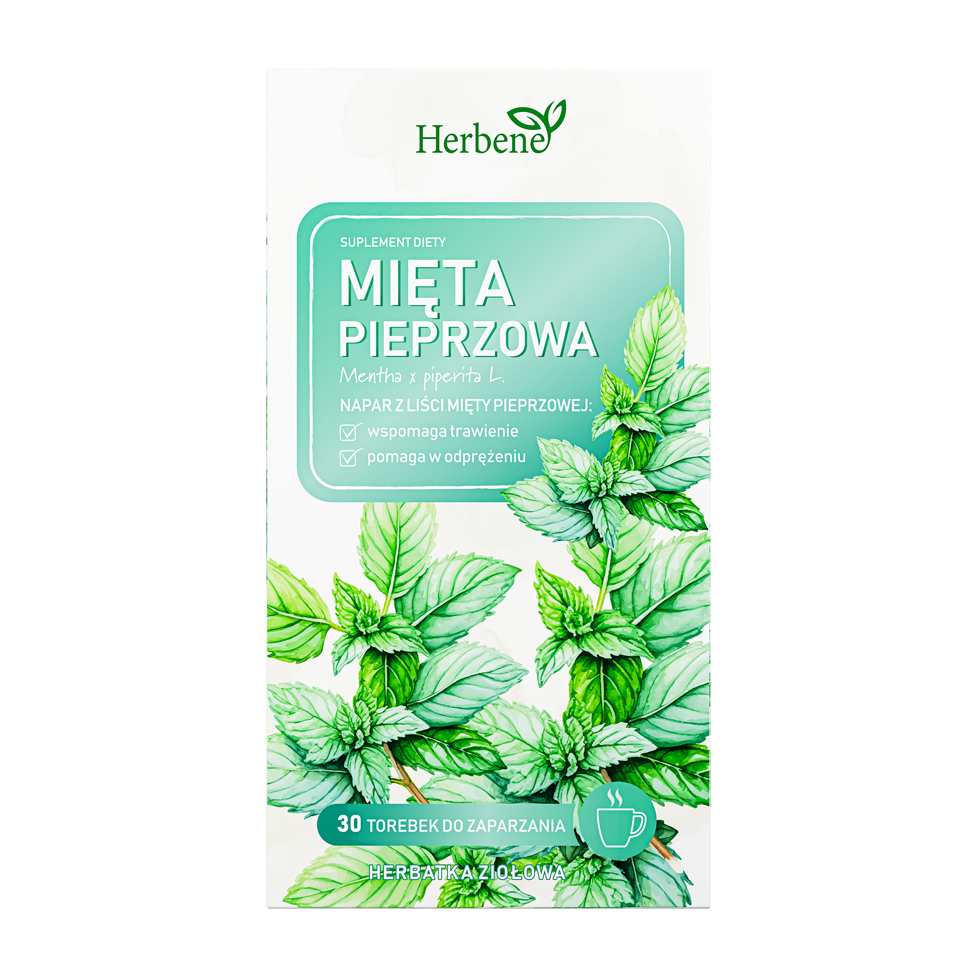 Herbene herbatka ziołowa, Mięta Pieprzowa, saszetki, 30 sztuk zdjęcie