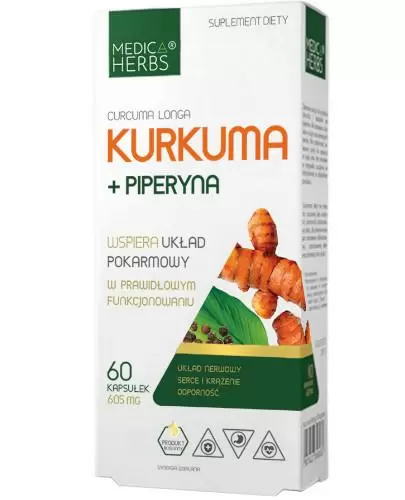 Medica Herbs kurkuma + piperyna 60 kapsułek zdjęcie