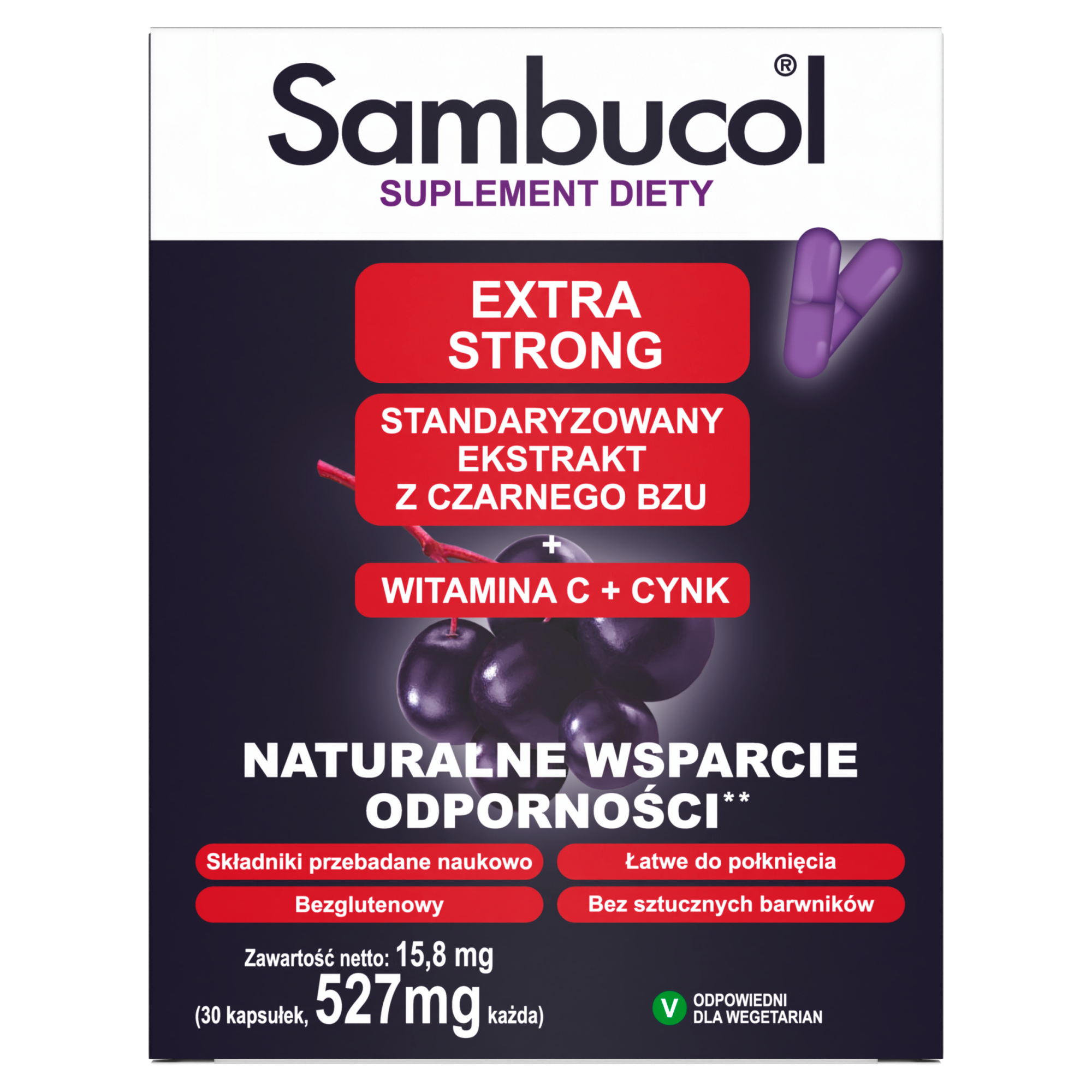 Sambucol Extra Strong 30 kapsułek zdjęcie