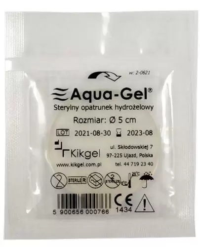Aqua-Gel sterylny opatrunek hydrożelowy rozmiar 5 cm 1 sztuka zdjęcie