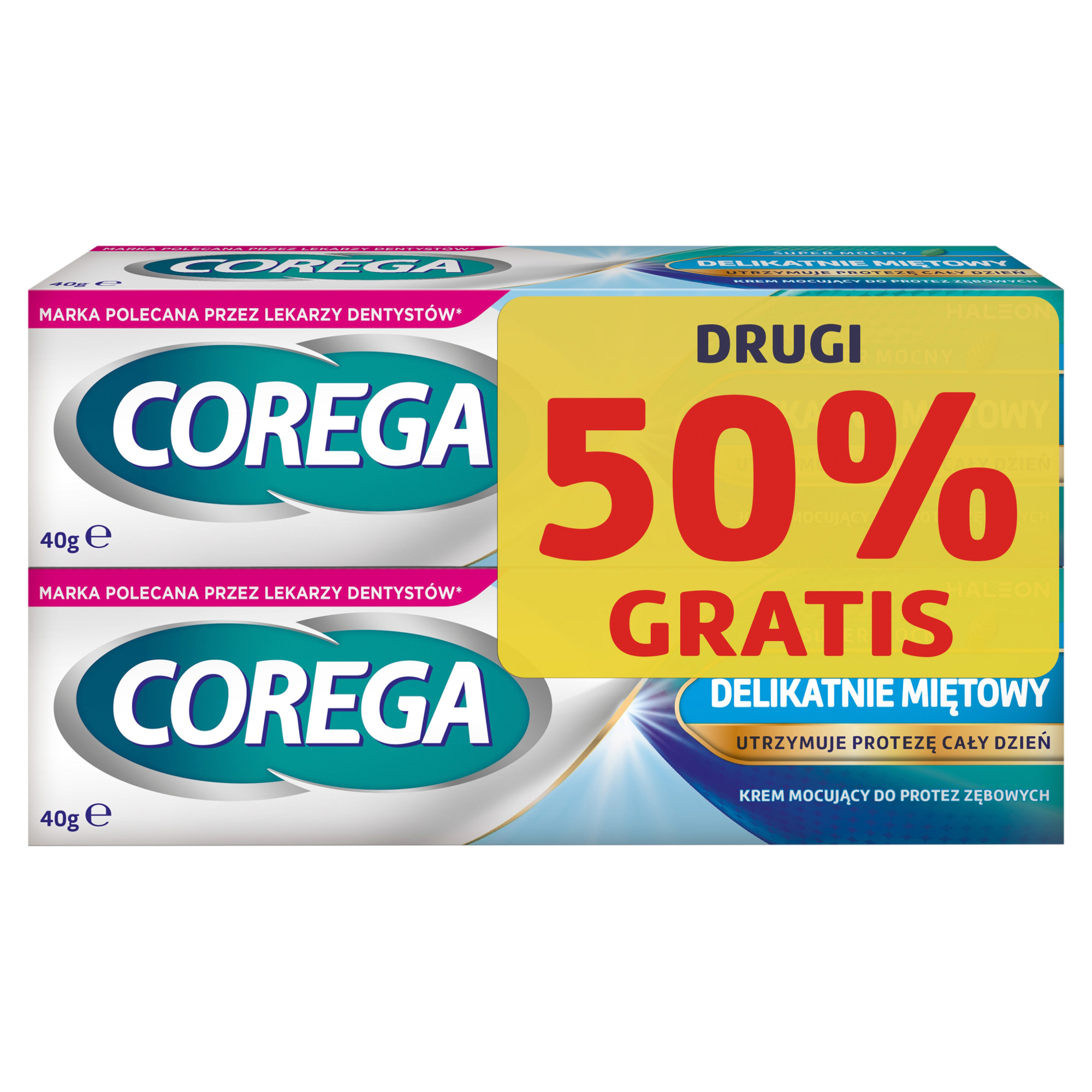 Corega Extra Strong delikatnie miętowy duopack, 40 g x 2 zdjęcie