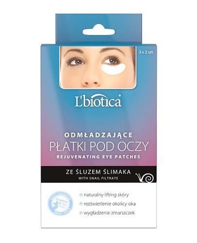 L'BIOTICA Odmładzające płatki pod oczy ze śluzem ślimaka - 3 x 2 szt - cena, opinie, stosowanie zdjęcie