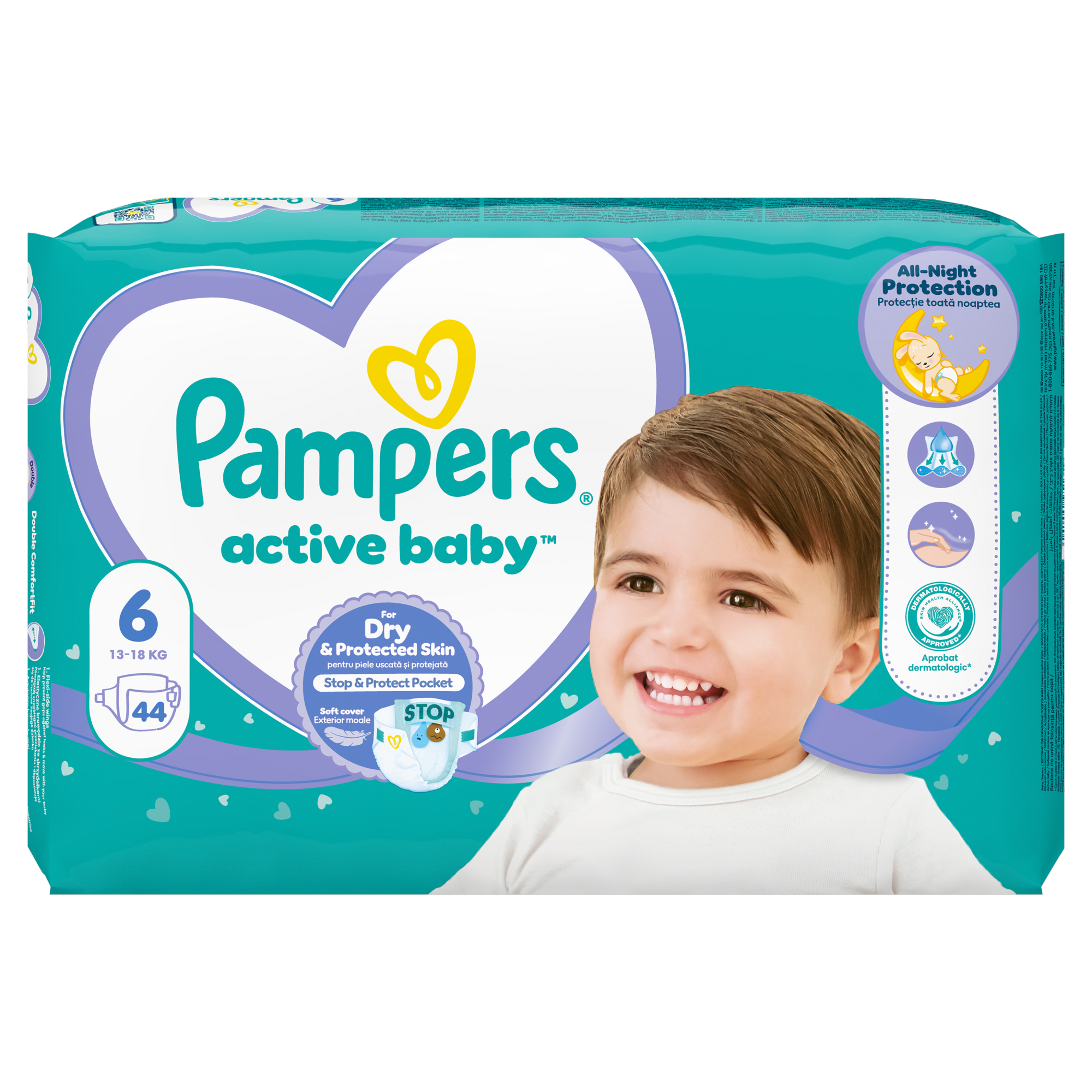 Pampers Pieluchy Active Baby rozmiar 6, 44 sztuki pieluszek  zdjęcie