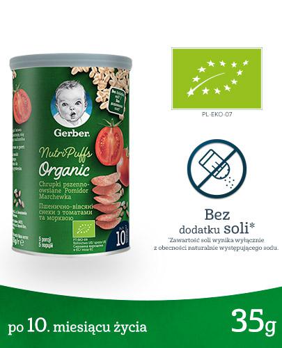 Gerber Organic Chrupki pszenno owsiane pomidor, marchewka dla niemowląt po 10. miesiącu, 35 g  zdjęcie