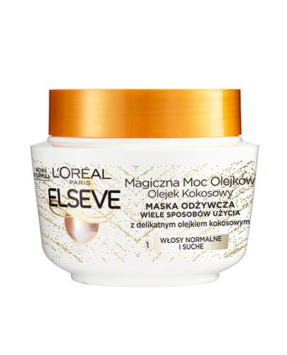 L'Oreal Paris Elseve Magiczna Moc Olejków Maska odżywcza z delikatnym olejkiem kokosowym do włosów normalnych i suchych - 300 ml - cena, opinie, stosowanie zdjęcie