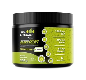 ALLHydrate, Elektrolity + Creatine (Creapure) Green Apple 380 g, 40 porcji zdjęcie
