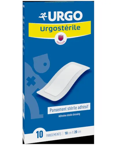 Urgo Urgosterile, sterylny opatrunek samoprzylepny, 10cm x 20cm, 10 sztuk zdjęcie