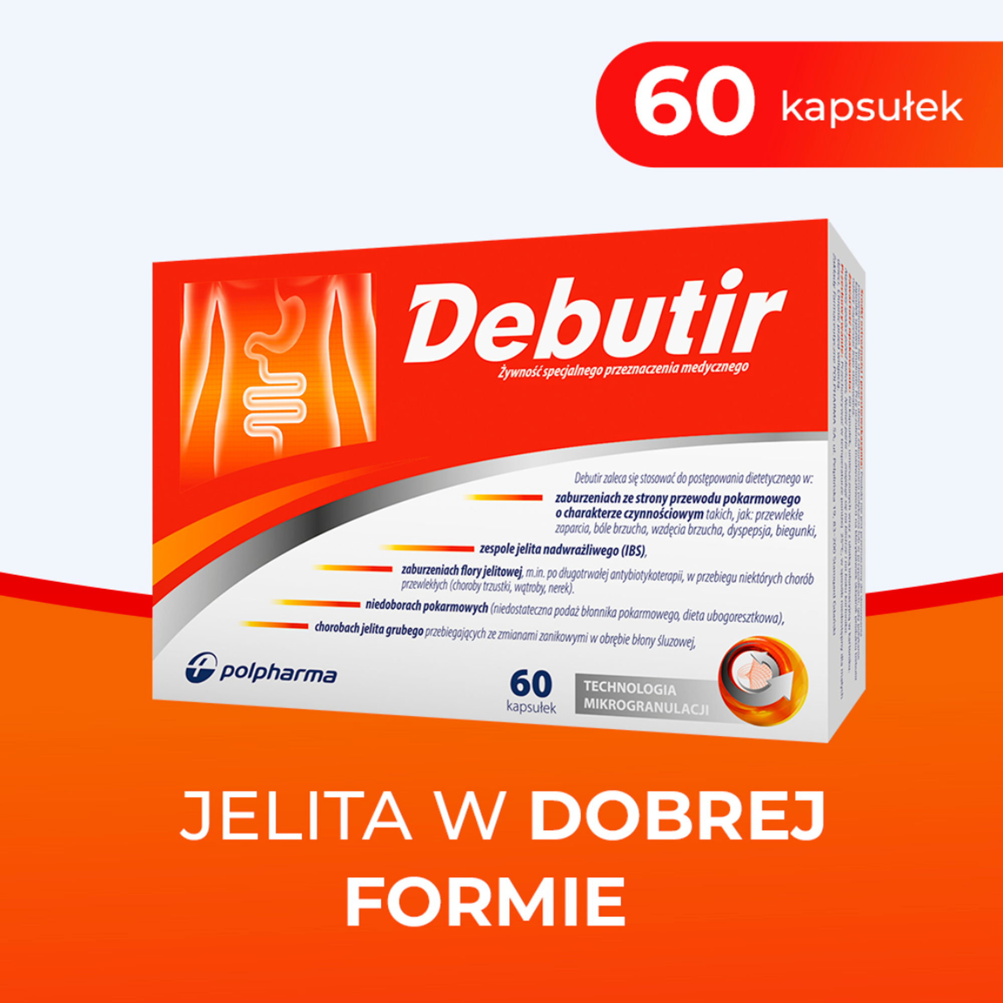 Debutir na choroby przewodu pokarmowego, kapsułki, 60 sztuk