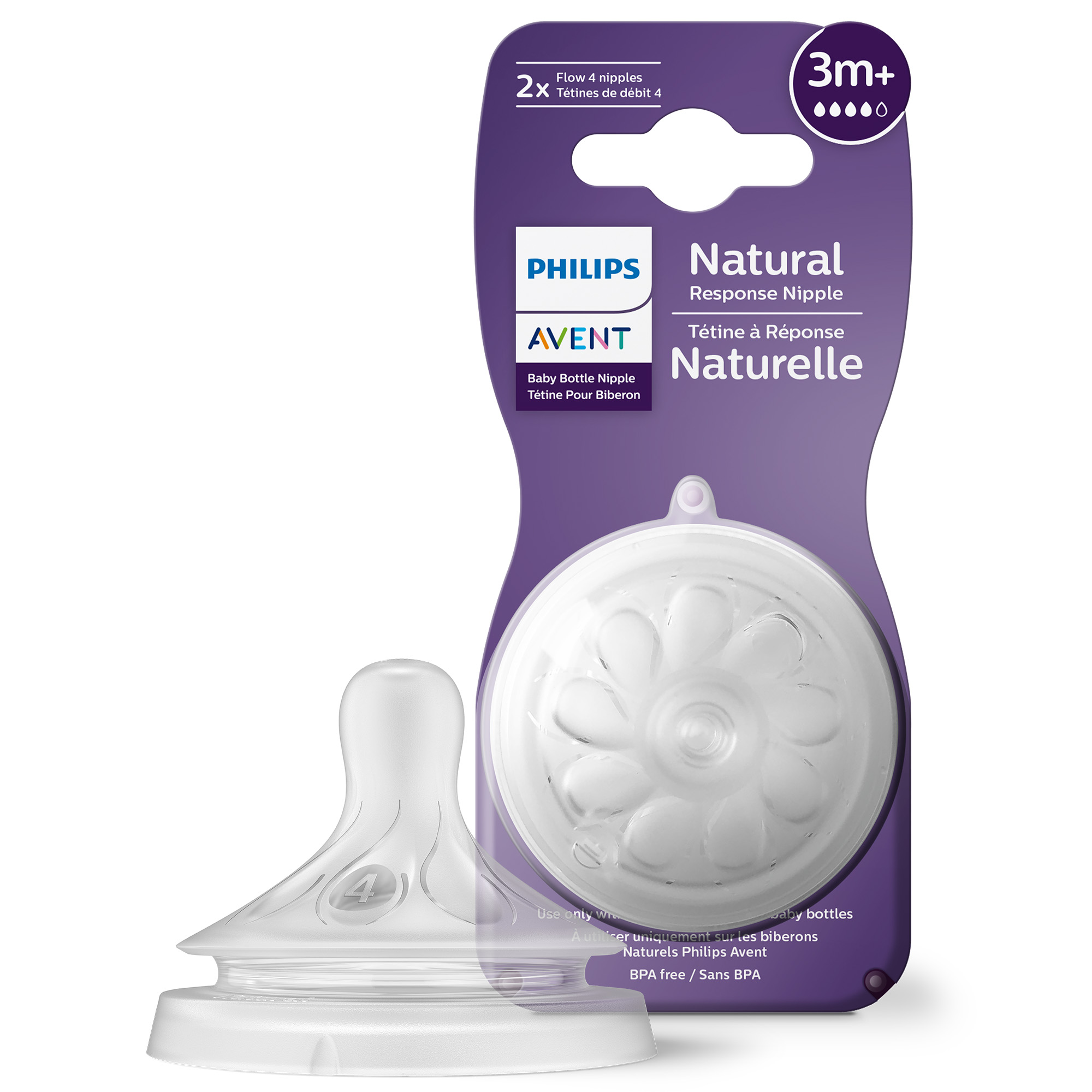 Avent Philips Natural Response Teat smoczek 3m+ 2 sztuki [SCY964/02] zdjęcie