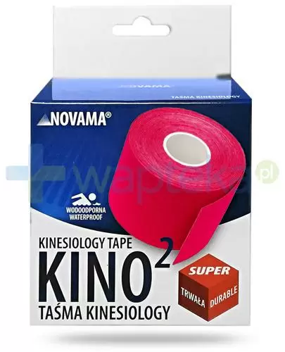 Novama Kino2 taśma do kinesiotapingu 5cm x 5m kolor czerwony 1 sztuka zdjęcie
