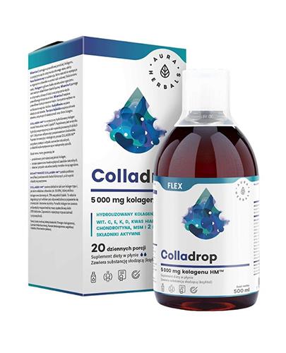 Aura Herbals Colladrop Flex 5000 mg kolagenu HM, 500 ml, cena, wskazania, właściwości zdjęcie