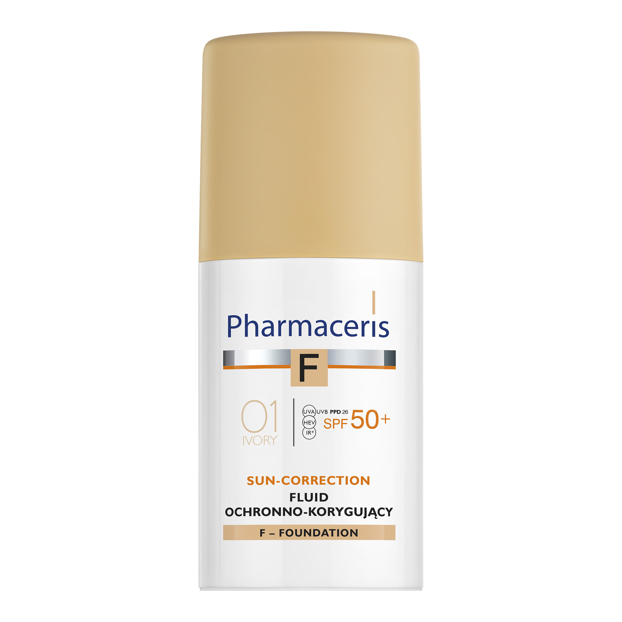 Pharmaceris F fluid ochronno korygujący SPF50+ najwyższa ochrona IVORY 01 30 ml zdjęcie