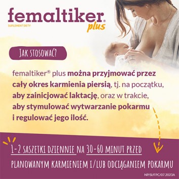 Femaltiker Plus smak czekoladowy, proszek w saszetkach, 12 sztuk
