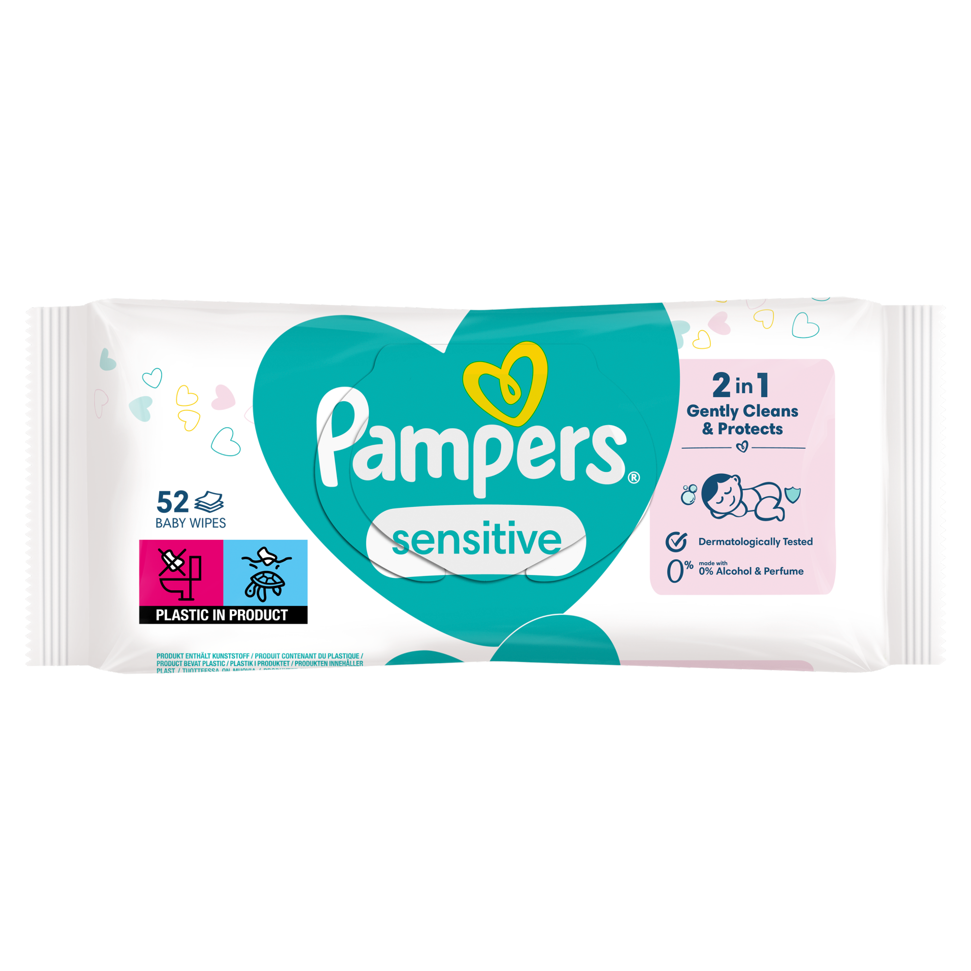 Pampers Sensitive Chusteczki nawilżane, 52 sztuki zdjęcie