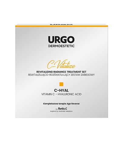 Urgo Dermoestetic C-Vitalize Rewitalizująco-Rozświetlający Zestaw Zabiegowy C-HYAL Korundowy Peeling aktywujący, 50 ml + Ampułka z serum, 4 x 1 ml + Maska do twarzy szyi i dekoltu, 4 x 2,5 ml zdjęcie