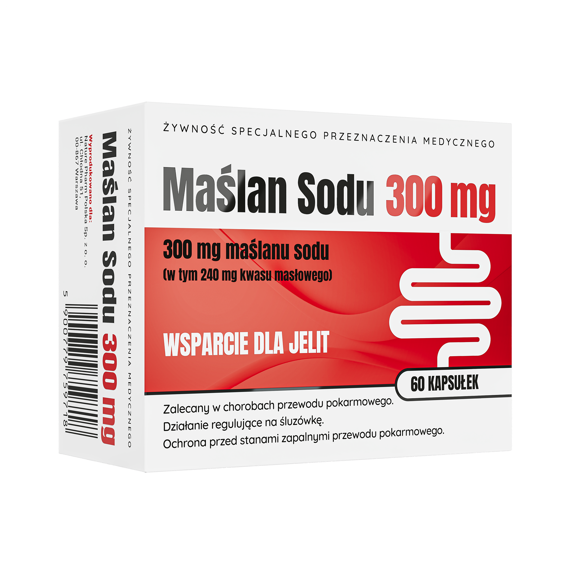Maślan Sodu, 300 mg, kapsułki, 60 sztuk