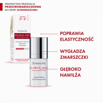 Dr Irena Eris Clinic Way, dermokrem pod oczy intensywnie liftingujący 3°+ 4°, 15 ml